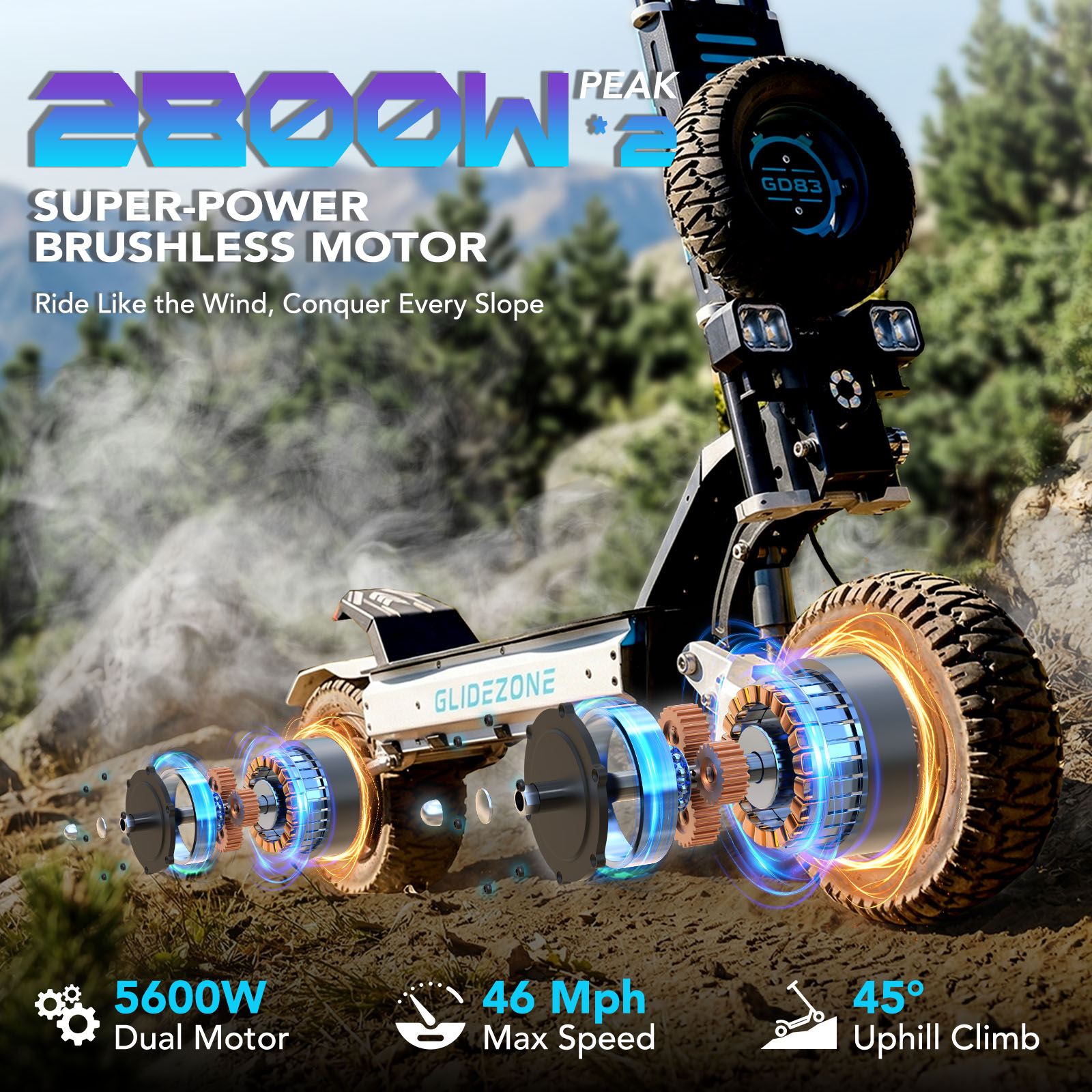 OBARTER GD83 Off-Road Electric - 60V 5600W Dual Motor Electric Scooter ulasan dan harga