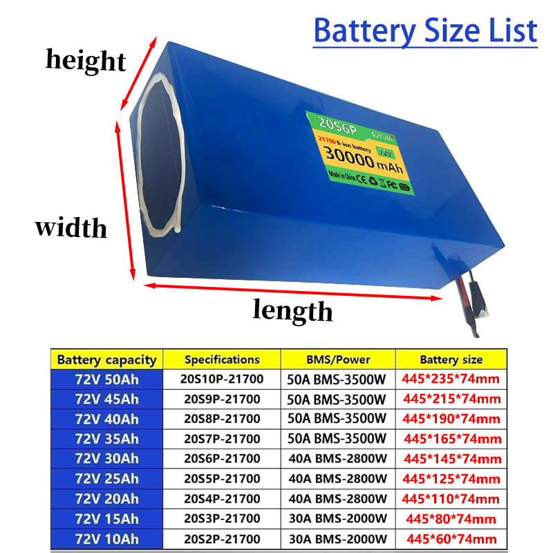 72V 50Ah 45Ah 20Ah 25Ah 30Ah 3 - 60V 30Ah Electric Scooter Battery ulasan dan harga